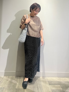 「アイテム（スカート）」を使った、遠藤　裕子さん（レディース・155cm・40代）の夏コーディネート