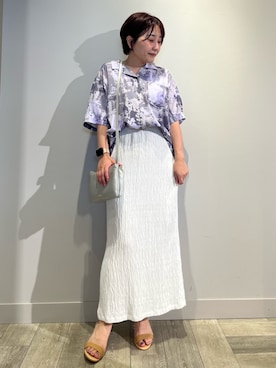 「アイテム（スカート）」を使った、遠藤　裕子さん（レディース・155cm・40代）の夏コーディネート