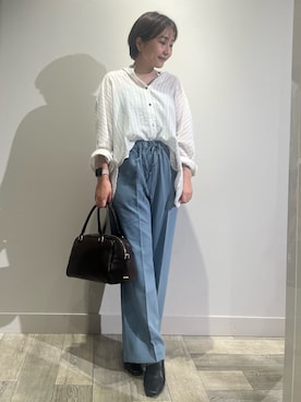 「アイテム（スラックス）」を使った、遠藤　裕子さん（レディース・155cm・40代）の夏コーディネート