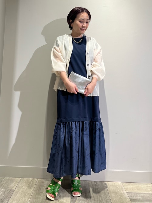 セール】ジャガード シアー ニットカーディガン（カーディガン/ボレロ