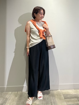 「アイテム（ニット/セーター）」を使った、遠藤　裕子さん（レディース・155cm・40代）の夏コーディネート