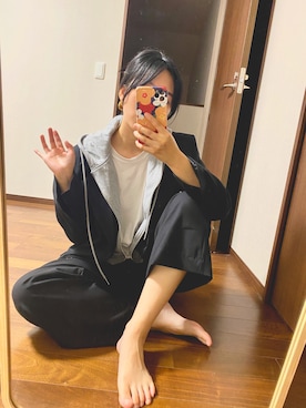 「no brand（ノーブランド）のアイテム（ジャケット/アウター、ブラック系）」を使った、Missjoselinさん（レディース・167cm）の秋コーディネート