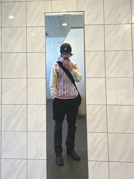 「アイテム（その他アウター、ピンク系）」を使った、はるなさん（メンズ・179cm）の秋コーディネート