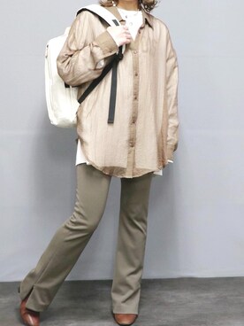 「ASTRAET（アストラット）のアイテム（パンツ）」を使った、えりさん（レディース・159cm）の秋コーディネート
