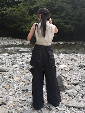 「VIS（ビス）のアイテム」を使った、MOMONAさん（レディース・158cm）の夏コーディネート