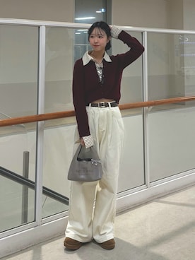 「MARC JACOBS（マークジェイコブス）のアイテム」を使った、MOMONAさん（レディース・158cm）の冬コーディネート