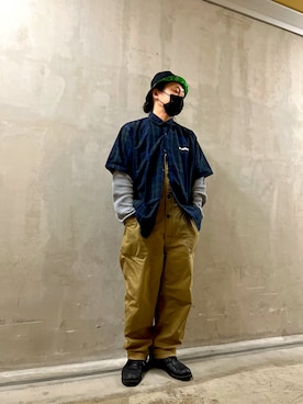 「AVIREX（アヴィレックス）のアイテム（オールインワン・サロペット）」を使った、Ryousukeさん（メンズ・173cm）の春コーディネート