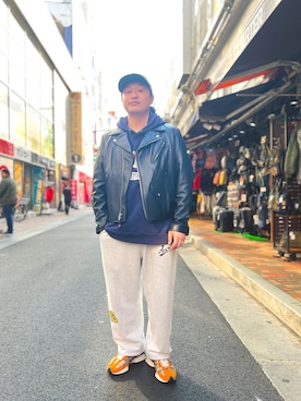 「schott（ショット）のアイテム（ジャケット/アウター）」を使った、Ryousukeさん（メンズ・173cm）の秋コーディネート