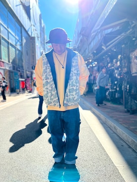 「AVIREX（アヴィレックス）のアイテム（ハット）」を使った、Ryousukeさん（メンズ・173cm）の秋コーディネート
