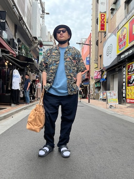 「AVIREX（アヴィレックス）のアイテム（サンダル）」を使った、Ryousukeさん（メンズ・173cm）の夏コーディネート