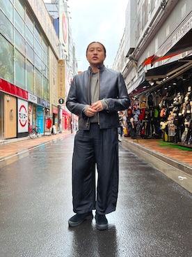 「AVIREX（アヴィレックス）のアイテム（ライダースジャケット）」を使った、Ryousukeさん（メンズ・173cm）の夏コーディネート