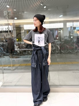 「アイテム（つなぎ/オールインワン）」を使った、mayuさん（レディース・163cm）の夏コーディネート