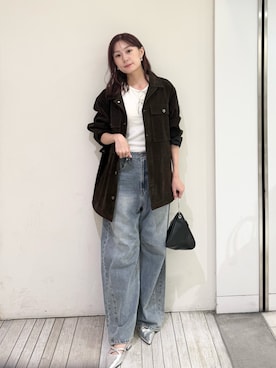「ブラウンコーデ」｜「アイテム（その他アウター）」を使った、mayuさん（レディース・163cm）の秋コーディネート