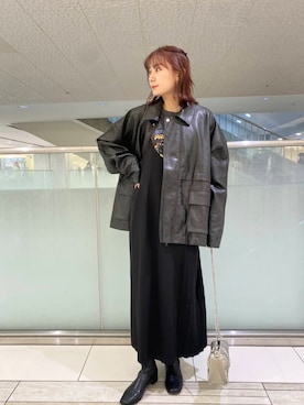 「アイテム（カバーオール）」を使った、mayuさん（レディース・164cm）の秋コーディネート