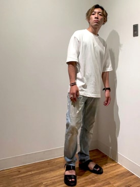 「STUDIOUS（ステュディオス）のアイテム（サンダル）」を使った、naturalmizukiさん（メンズ・160cm）の夏コーディネート