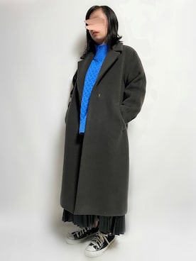 「レザースカート」｜「アイテム（チェスターコート）」を使った、🌷𝒚𝒖𝒖𝒓𝒊.🌷さん（レディース・150cm）の秋コーディネート