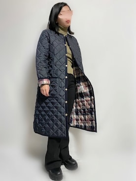 「MACKINTOSH PHILOSOPHY（ﾏｯｷﾝﾄｯｼｭ ﾌｨﾛｿﾌｨｰ）のアイテム（ノーカラーコート）」を使った、🌷𝒚𝒖𝒖𝒓𝒊.🌷さん（レディース・150cm）の秋コーディネート