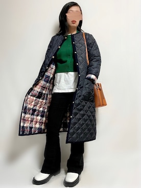 「MACKINTOSH PHILOSOPHY（ﾏｯｷﾝﾄｯｼｭ ﾌｨﾛｿﾌｨｰ）のアイテム（ノーカラーコート）」を使った、🌷𝒚𝒖𝒖𝒓𝒊.🌷さん（レディース・150cm）の秋コーディネート