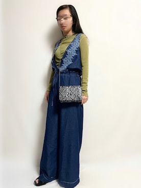 「SonnyLabel」｜「アイテム（サロペット/オーバーオール）」を使った、🌷𝒚𝒖𝒖𝒓𝒊.🌷さん（レディース・150cm）の夏コーディネート