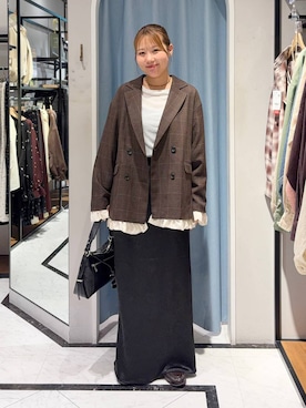 「LOWRYS FARM（ローリーズファーム）の【500mlペットボトル収納可】２ＷＡＹワンショルダーＢＡＧ　1051651（ハンドバッグ、ブラック系）」を使った、いわちなさん（レディース）の秋コーディネート