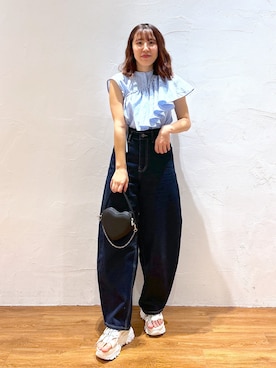 「FREE'S MART（フリーズマート）の◆スニーカーソールサンダル（サンダル）」を使った、yuukaさん（レディース・156cm）の春コーディネート