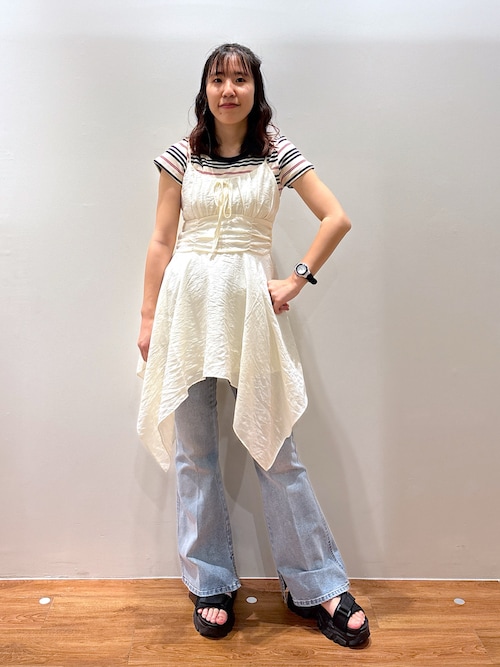 ◇ワンポイント刺繍マルチボーダーカットソー（Tシャツ