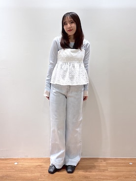 「FREE'S MART（フリーズマート）のアイテム（パンツ）」を使った、yuukaさん（レディース・156cm）の春コーディネート