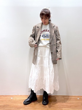「アイテム（テーラードジャケット）」を使った、yuukaさん（レディース・156cm・20代）の秋コーディネート