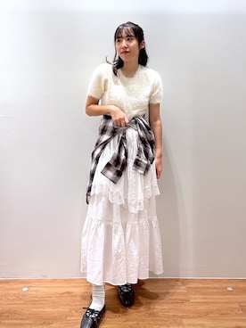 「アイテム（ニット/セーター）」を使った、yuukaさん（レディース・156cm・20代）の夏コーディネート