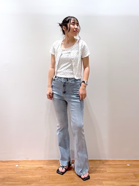 「アイテム（タンクトップ）」を使った、yuukaさん（レディース・156cm）の夏コーディネート