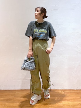 「FREE'S MART（フリーズマート）の◆スニーカーソールサンダル（サンダル）」を使った、yuukaさん（レディース・156cm）の春コーディネート