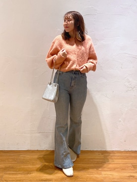 「ヘアリーニット」｜yuukaさん（レディース・156cm）の冬コーディネート