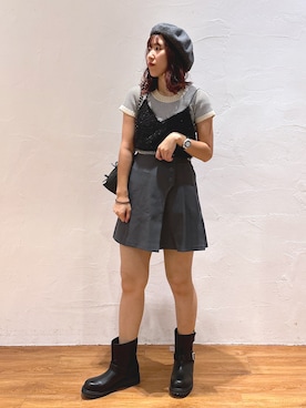 「FREE'S MART（フリーズマート）のアイテム（ハンチング/ベレー帽）」を使った、yuukaさん（レディース・156cm）の秋コーディネート