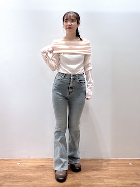 「ピンクニット」｜yuukaさん（レディース・156cm）の秋コーディネート