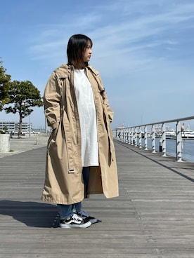 「白ワンピース」｜「アイテム（ジャケット/アウター）」を使った、ひさん（レディース・152cm）の春コーディネート