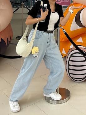 「AS KNOW AS plus（アズノゥアズプラス）のアイテム（パンツ）」を使った、𝙖𝙬𝙬𝙬🫧さん（レディース・154cm）の春コーディネート