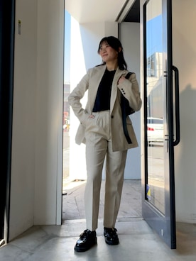 「GUコーデ」｜「アイテム（ローファー）」を使った、Riinaさん（レディース・163cm）の春コーディネート