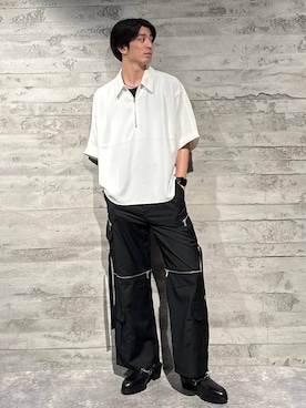 「HARE（ハレ）の2WAY-ZIPカーゴパンツ(HARE)（カーゴパンツ）」を使った、yuga0007さん（メンズ・178cm）の夏コーディネート