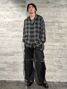 「HARE（ハレ）の2WAY-ZIPカーゴパンツ(HARE)（カーゴパンツ）」を使った、yuga0007さん（メンズ・178cm）の夏コーディネート