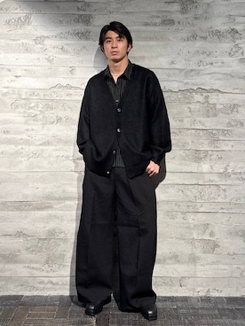 「HARE（ハレ）のエレガントボタンモヘアニットカーディガン(HARE)（カーディガン/ボレロ）」を使った、yuga0007さん（メンズ・178cm）の秋コーディネート