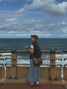 「アイテム（ハンチング/ベレー帽）」を使った、momiさん（レディース・164cm）の冬コーディネート