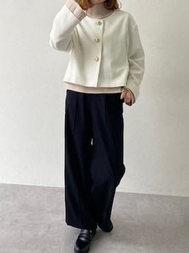 「アイテム（フォーマルスーツ/小物、ブラック系）」を使った、nさん（レディース・157cm）の秋コーディネート