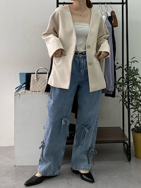 「アイテム（フォーマルスーツ/小物）」を使った、nさん（レディース・157cm）の冬コーディネート