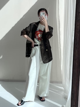 「nissen（ニッセン）のアイテム（ジャケット/アウター）」を使った、nさん（レディース・157cm）の春コーディネート