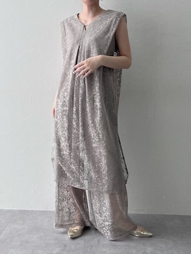 「アイテム（パンツドレス）」を使った、nさん（レディース・157cm）の秋コーディネート