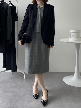 「アイテム（スーツジャケット）」を使った、nさん（レディース・157cm）の秋コーディネート