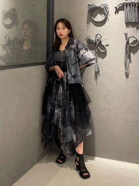 「HARE（ハレ）のロングラリエットネックレス(HARE)（ネックレス）」を使った、REIAさん（レディース・153cm）の春コーディネート