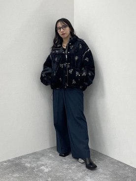 「HARE（ハレ）のアイテム（ブルゾン）」を使った、REIAさん（レディース・153cm）の秋コーディネート