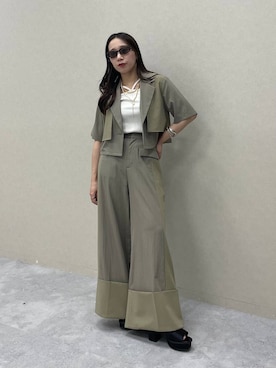 「HARE（ハレ）のパールミックスチャーム2Pネックレス(HARE)（ネックレス、ゴールド系）」を使った、REIAさん（レディース・153cm）の春コーディネート