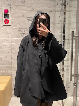 「アイテム（ノーカラーコート）」を使った、REIAさん（レディース・153cm・20代）の冬コーディネート